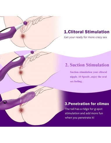 3 IN 1 clitoris suction vibration stick PURPLE
