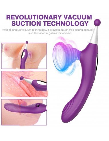 3 IN 1 clitoris suction vibration stick PURPLE