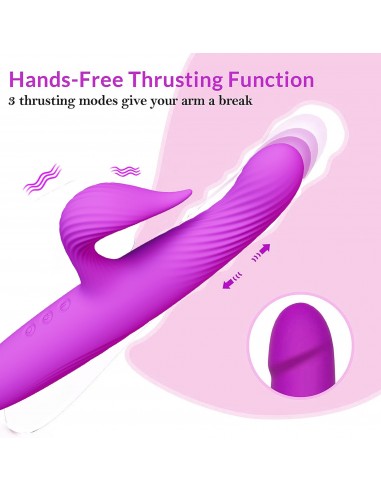 3 in 1 Thrusting Vibrator PURPLE