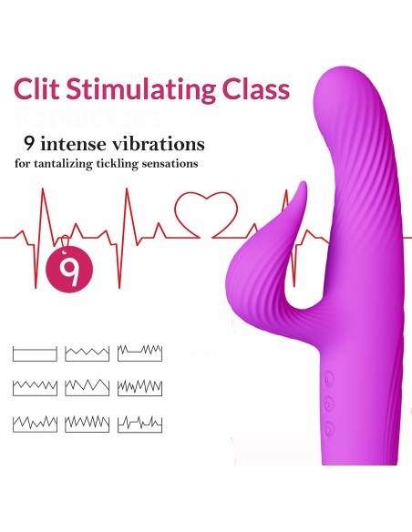 3 in 1 Thrusting Vibrator PURPLE