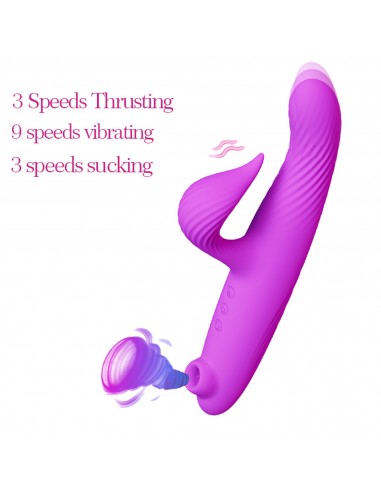 3 in 1 Thrusting Vibrator PURPLE