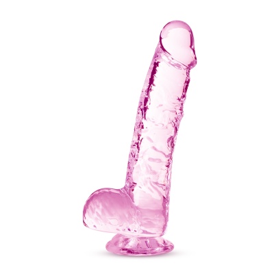Dildo Crystalline Rose 6-calowy - ręcznie formowany TPE z podstawą przyssawkową, 15,2 cm - 1