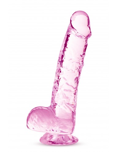 NATURALLY YOURS  6" CRYSTALLINE DILDO  ROSE