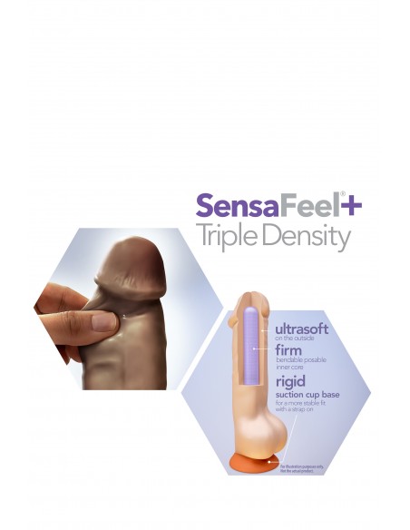 DR. SKIN PLUS 9 INCH POSABLE DILDO WITH BALLS CHOCOLATE