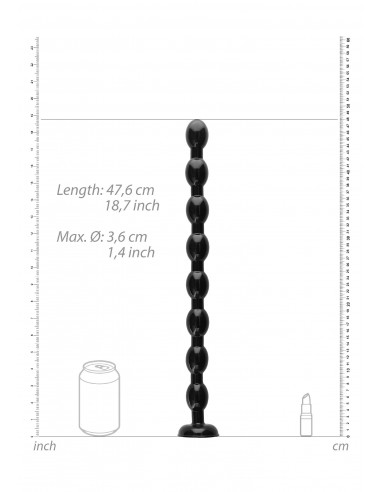 Ass Snake Beaded Dildo - 48 cm - Black