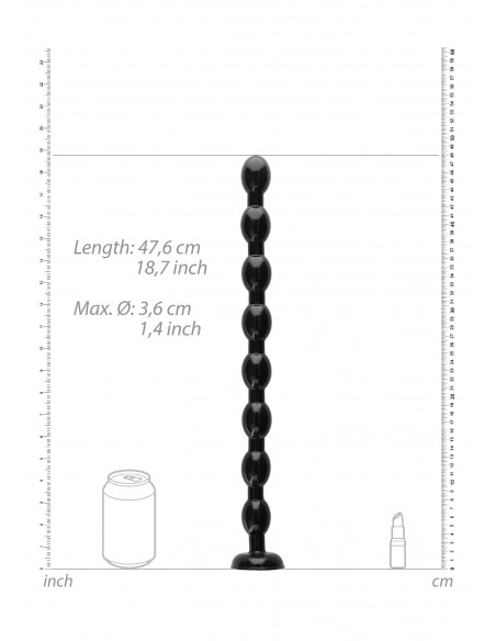Ass Snake Beaded Dildo - 48 cm - Black