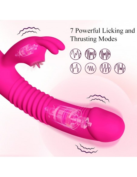 Wibrator- Silicone Vibrator USB 7 Powerful Licking and Thrusting Modes