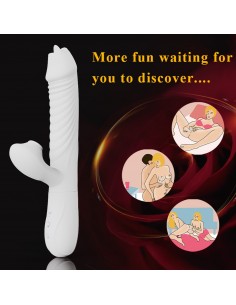 Wibrator-Silicone Vibrator USB 7 Function, White 2