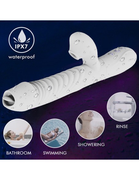 Wibrator-Silicone Vibrator USB 7 Function, White