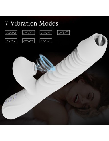 Wibrator-Silicone Vibrator USB 7 Function, White