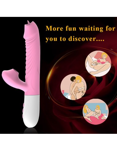 Wibrator-Silicone Vibrator USB 7 Function, Pink