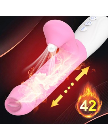 Wibrator-Silicone Vibrator USB 7 Function, Pink