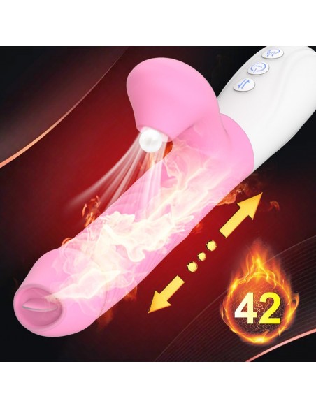 Wibrator-Silicone Vibrator USB 7 Function, Pink