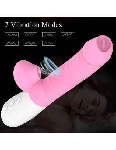 Wibrator-Silicone Vibrator USB 7 Function, Pink