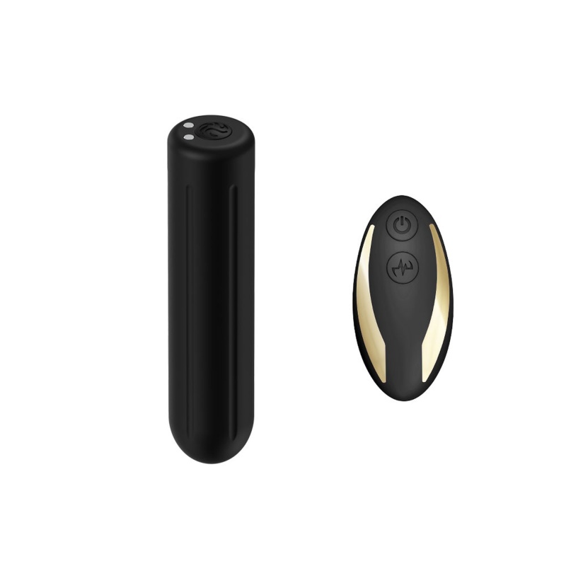 Wibrator Mini Rock Black z Pilotem - 9 Trybów Wibracji, Silikon Medyczny i ABS, 88 mm - 1
