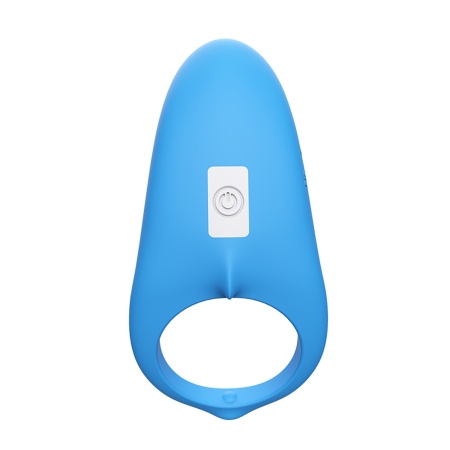 Pierścień erekcyjny Shark Light Blue z bezprzewodowym pilotem, 9 trybów wibracji, średnica wewnętrzna 3 cm - 4