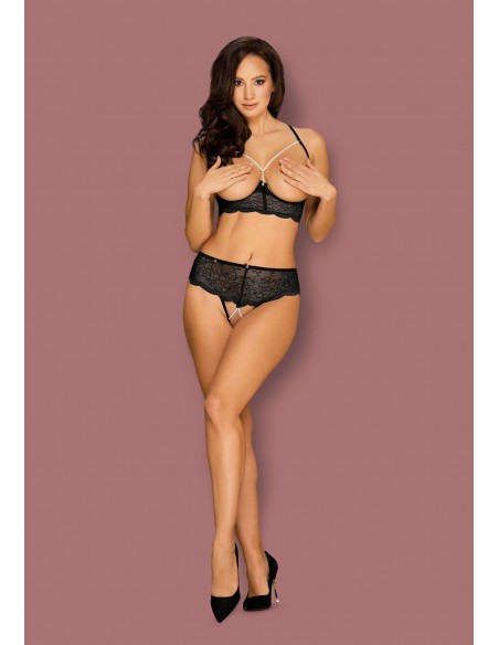 Bielizna-Pearlove komplet 2-częściowy czarny  XS/S