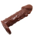 Nakładka na penisa Brave Man z wypustkami i pierścieniem, 14 cm - 3