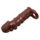Nakładka na penisa Brave Man z wypustkami i pierścieniem, 14 cm - 4