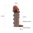 Nakładka na penisa Brave Man z wypustkami i pierścieniem, 14 cm - 5
