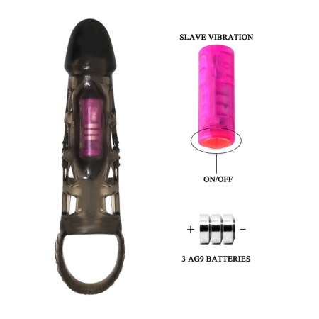 Nakładka na penisa Harrison z wibracjami, długość 20 cm - 6