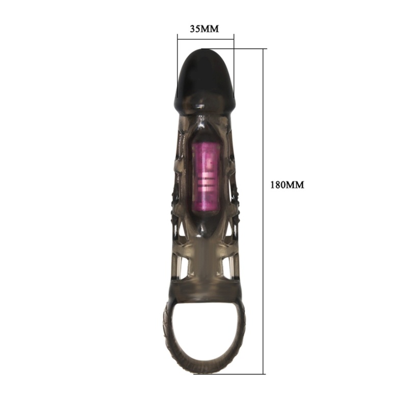 Nakładka na penisa Harrison z wibracjami, długość 20 cm - 7