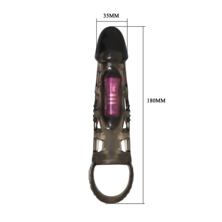 Nakładka na penisa Harrison z wibracjami, długość 20 cm - 7