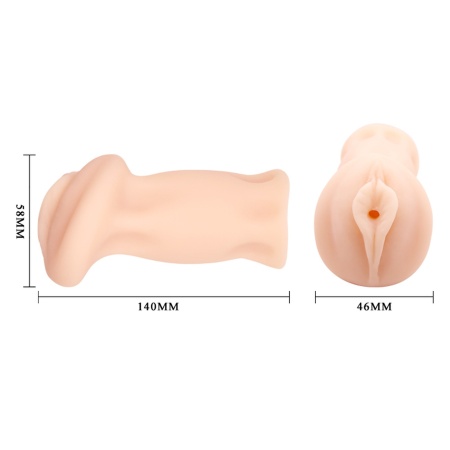 Masturbator Ruby Soft Skin z realistycznym, ciasnym kanałem o długości 14 cm - 6