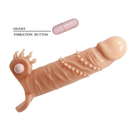 Nakładka na penisa Connor wibrująca 17 cm - 4