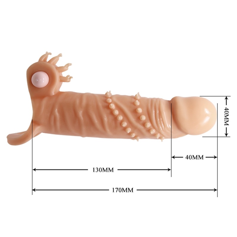 Nakładka na penisa Connor wibrująca 17 cm - 7
