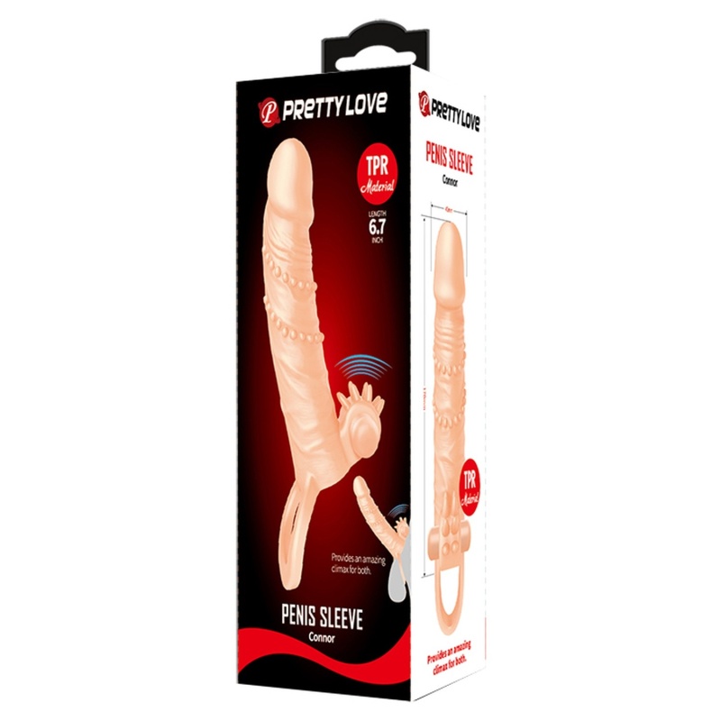 Nakładka na penisa Connor wibrująca 17 cm - 8