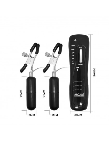 BAILE- Nipple Clamps, 7 vibration functions 
