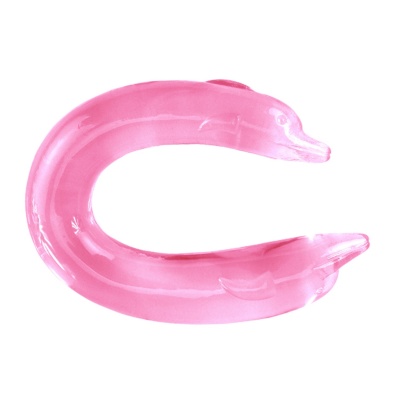 Dildo podwójne Double Dolphin U-kształtne elastyczne - 1 2