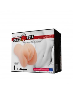 CRAZY BULL- VIOLET REALISTIC VAGINA, Vibration 