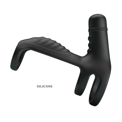 Wibracyjna nakładka na penisa Sling z 10 trybami i pierścieniem erekcji - długość 11,5 cm - 1