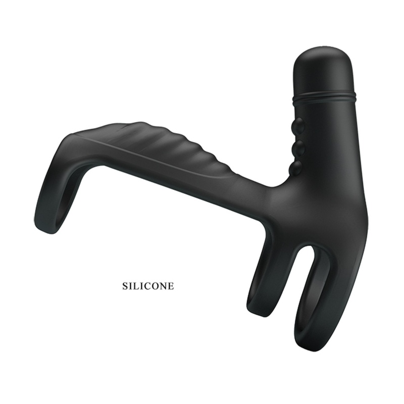 Wibracyjna nakładka na penisa Sling z 10 trybami i pierścieniem erekcji - długość 11,5 cm - 1