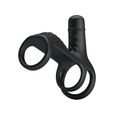 Wibracyjna nakładka na penisa Sling z 10 trybami i pierścieniem erekcji - długość 11,5 cm - 1 2