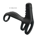 Wibracyjna nakładka na penisa Sling z 10 trybami i pierścieniem erekcji - długość 11,5 cm - 5
