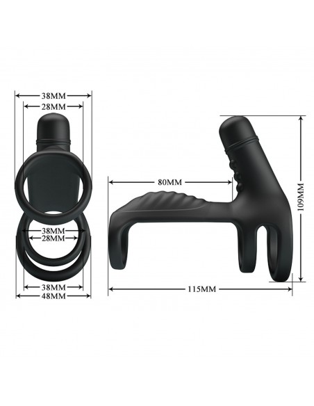 PRETTY LOVE- VIBRATINGPENIS SLING, 10 vibration functions 