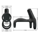 Wibracyjna nakładka na penisa Sling z 10 trybami i pierścieniem erekcji - długość 11,5 cm - 7