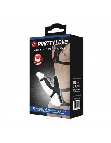 PRETTY LOVE- VIBRATINGPENIS SLING, 10 vibration functions 