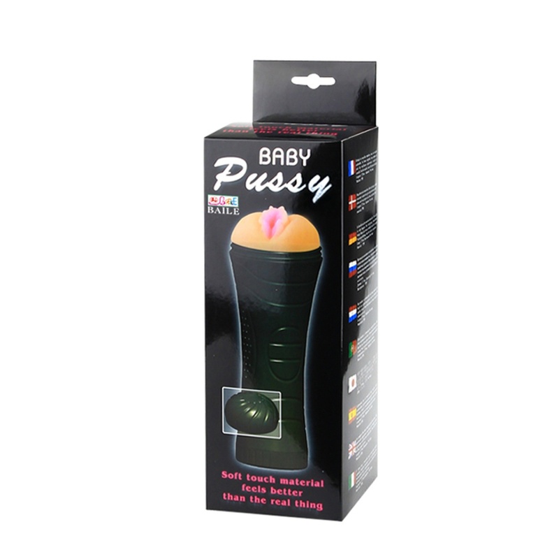 Męski masturbator Baby Pussy z wibracjami, kompaktowy (12 cm) - 8
