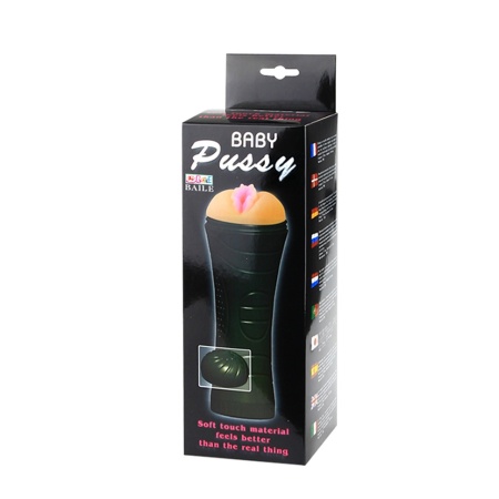 Męski masturbator Baby Pussy z wibracjami, kompaktowy (12 cm) - 8