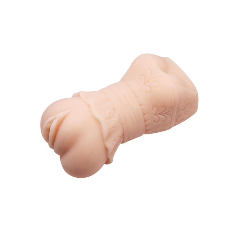 Masturbator ręczny Realistic 3D Vagina z kanałem prążkowanym - mieści się w dłoni - 1