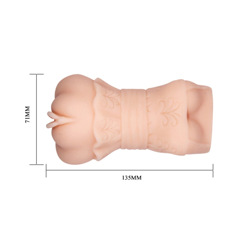 Masturbator ręczny Realistic 3D Vagina z kanałem prążkowanym - mieści się w dłoni - 4