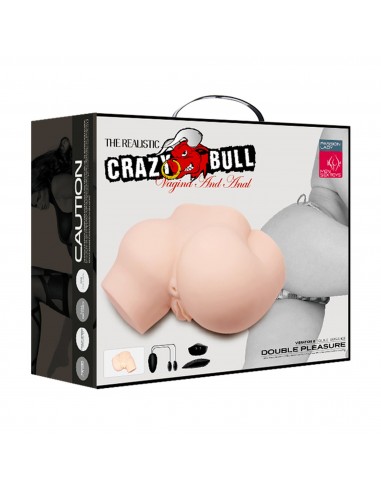 CRAZY BULL- THE REALISTIC Vagina And Anal, Vibration Double holes 