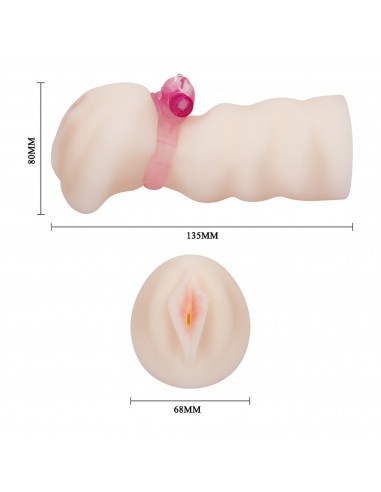 BAILE- Masturbator with vibrating ring, flesh-coloured