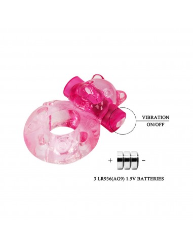 BAILE- Masturbator with vibrating ring, flesh-coloured
