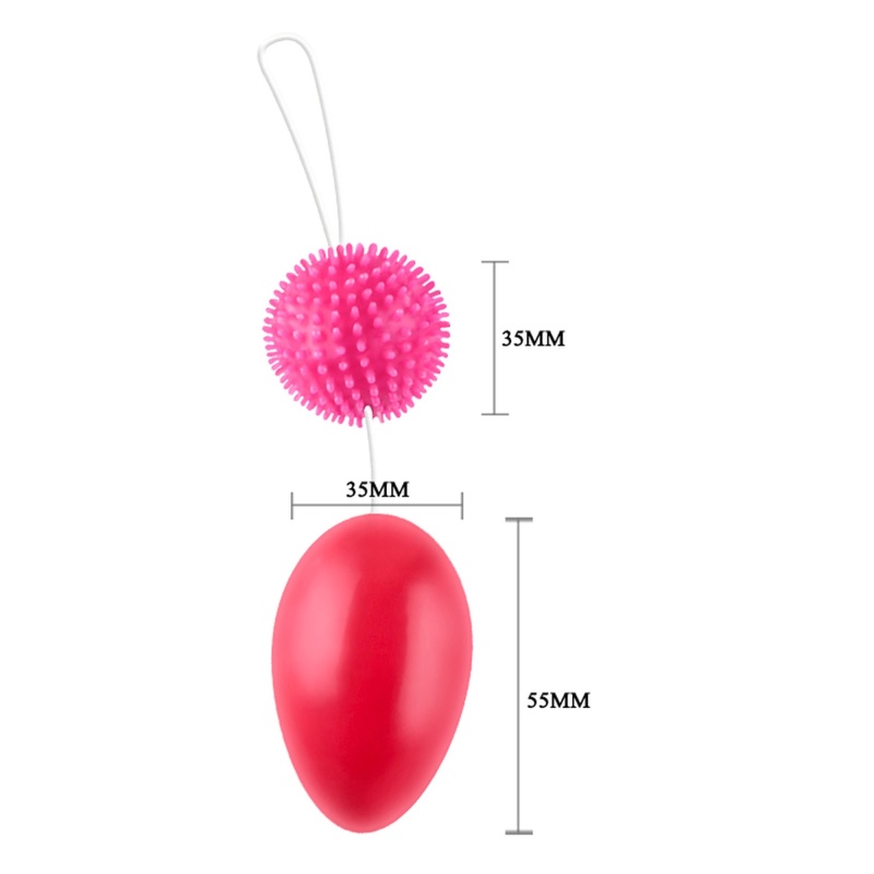 Kulki analne BAILE TWINS BALL - matowy silikon, ruchome ciężarki, kompaktowe wymiary, profil elipsoidalny - 5