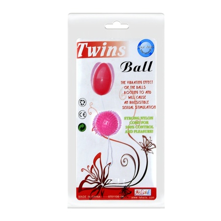 Kulki analne BAILE TWINS BALL - matowy silikon, ruchome ciężarki, kompaktowe wymiary, profil elipsoidalny - 6